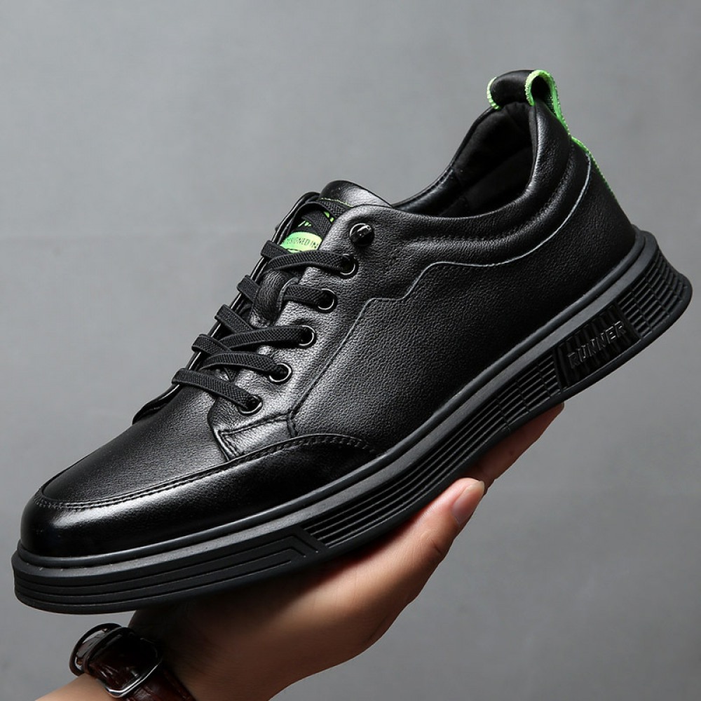 Men's Autumn New Leather Cowhide Shoes Trendy Casual Shoes